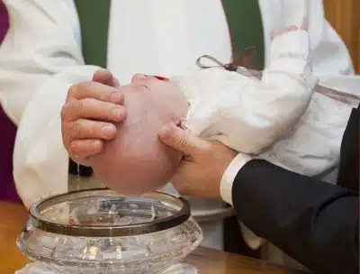 dew, priest, christening