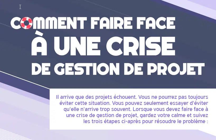 Infographie : comment faire face à une crise de gestion de projets
