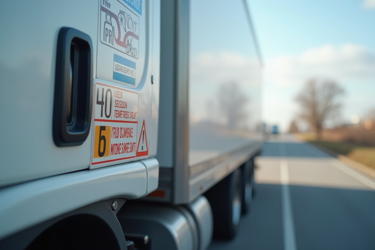 Détail du panneau de contrôle de température du camion frigorifique