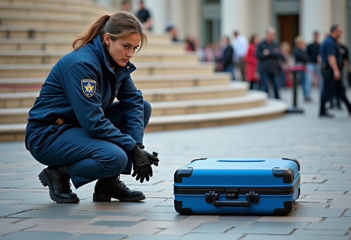 Femme experte en déminage près d