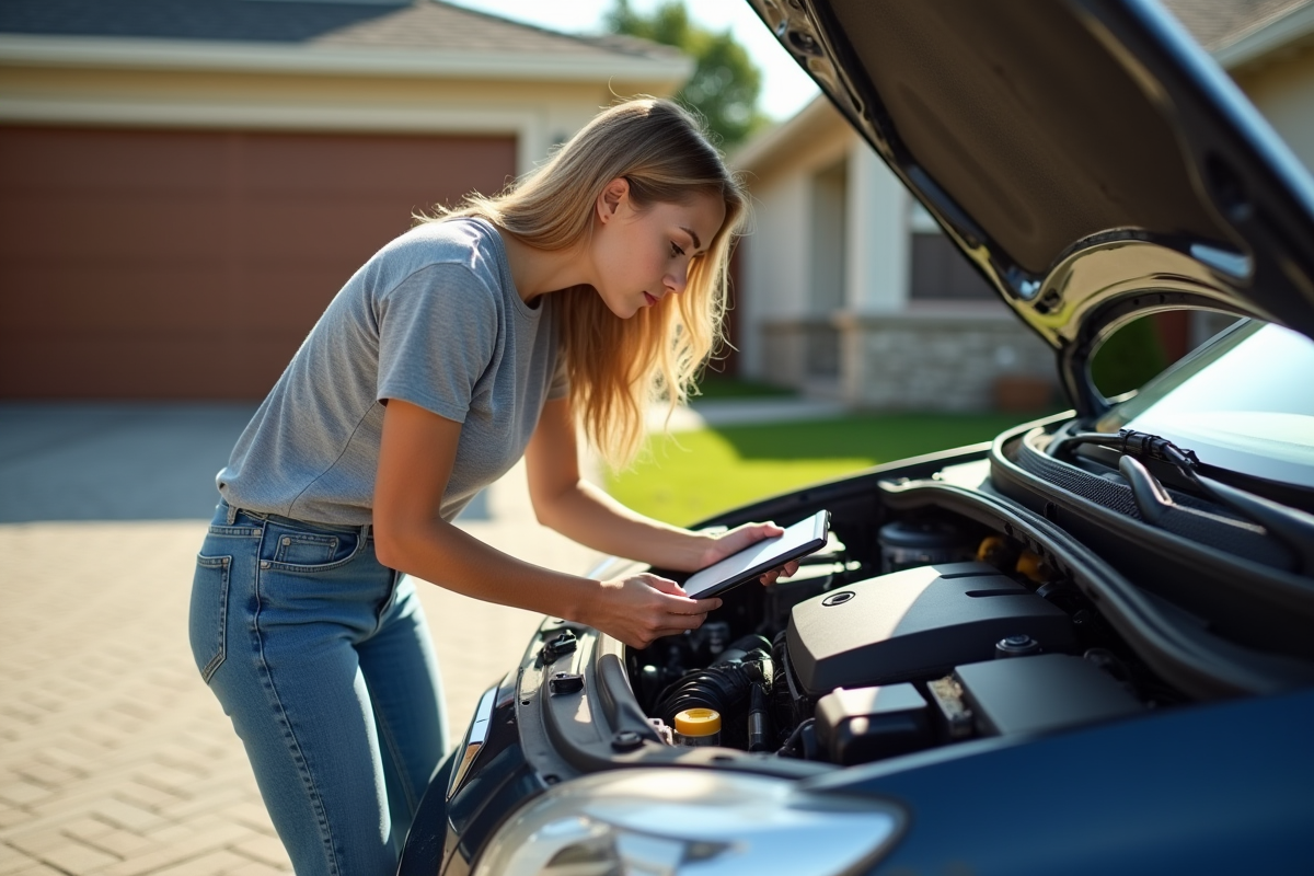 Jeune femme vérifie une bougie d