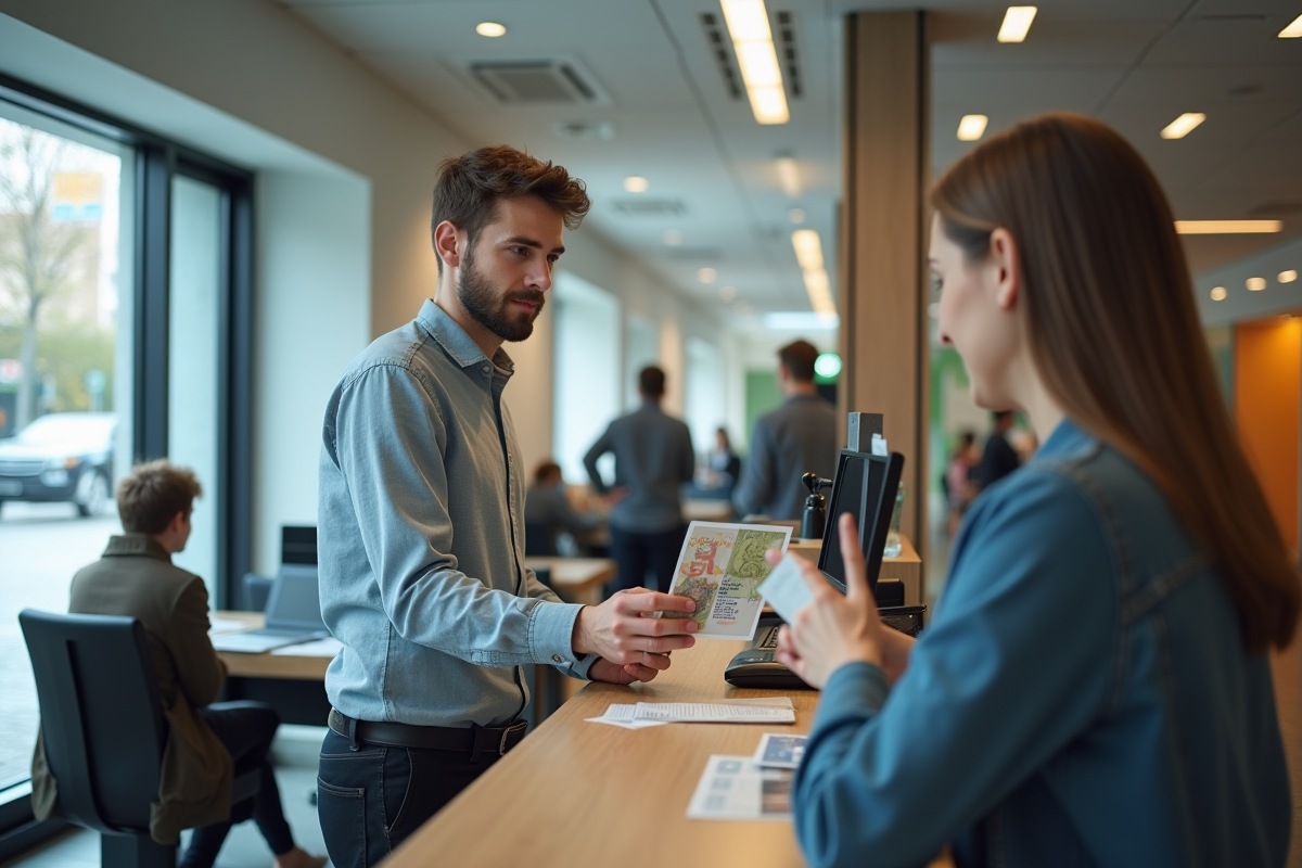 Jeune homme dépose de l