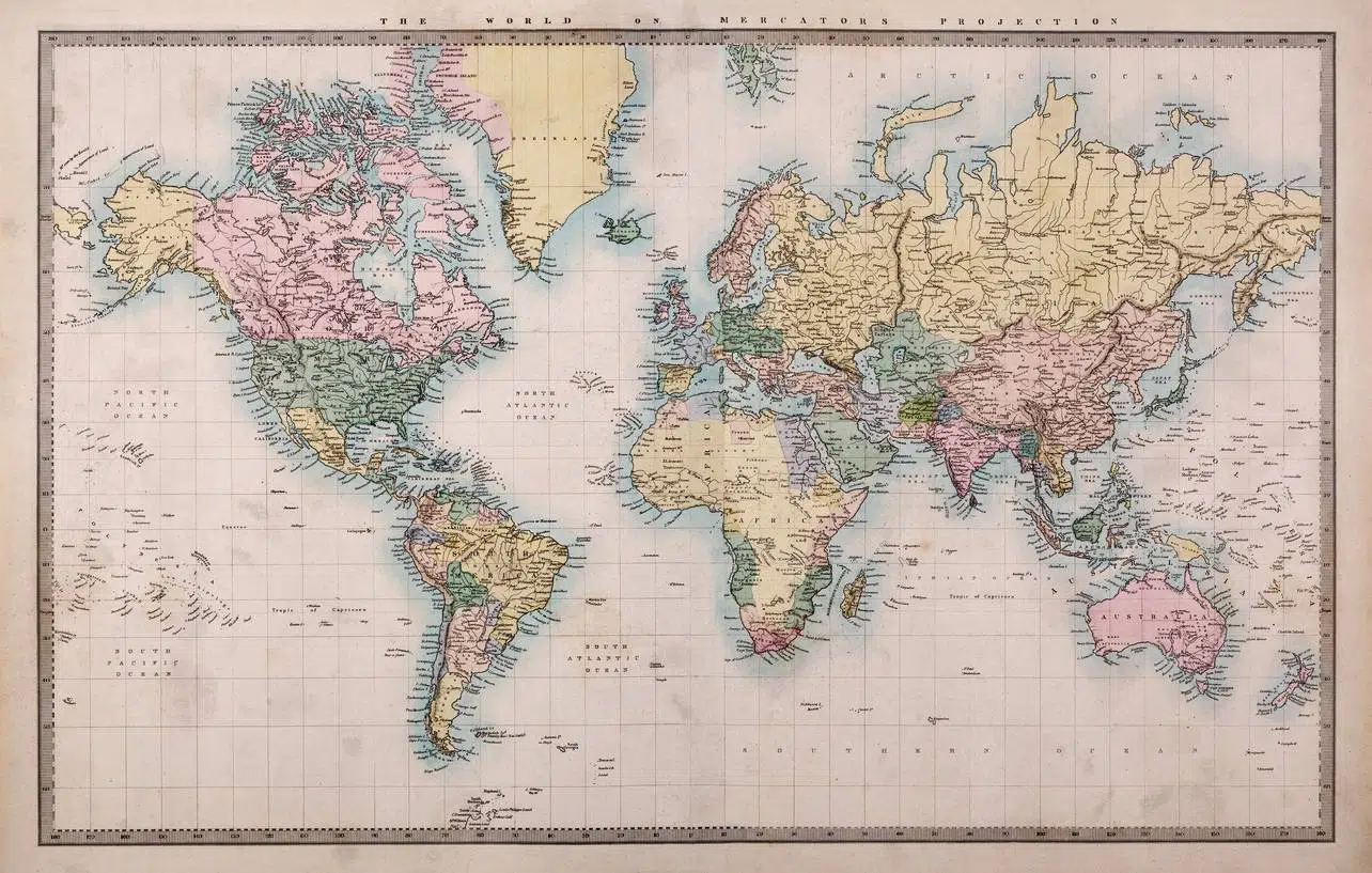 tableau carte du monde